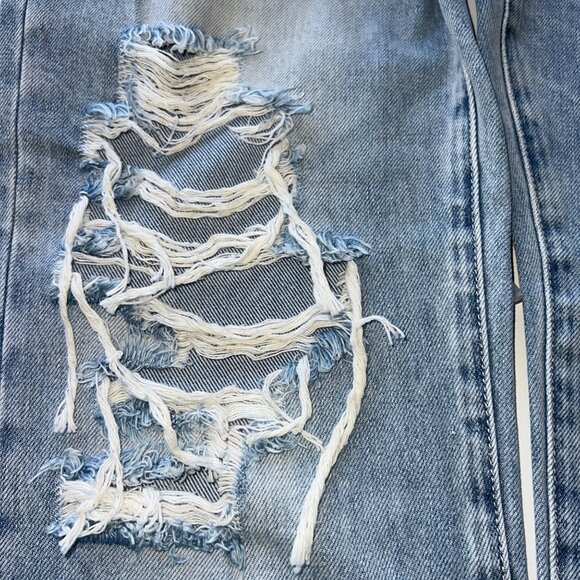 Insane Gene Mid-Rise Loose Fit Light Wash Distressed Jeans Womens Size 11 / 29W - Picture 12 of 16